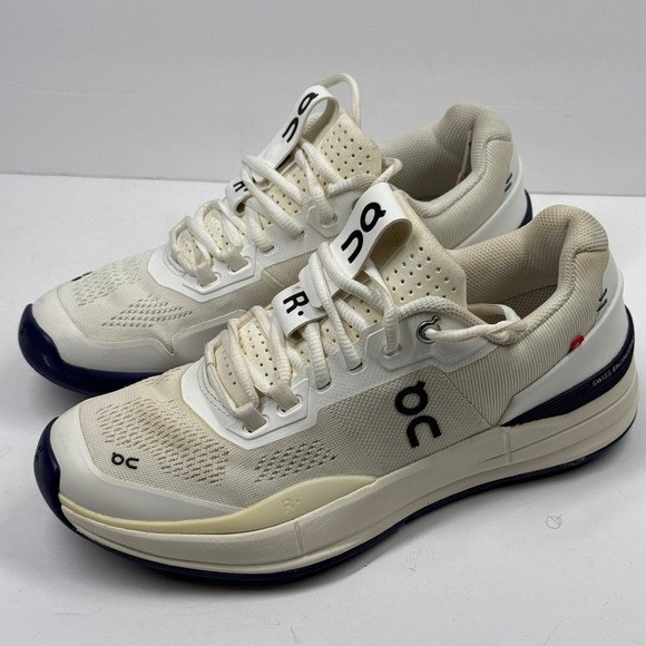 On The Roger Pro Tennis Shoes White Navy Mesh Womens Athletic Size 8.5 - Picture 3 of 9